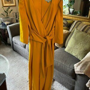 ANTONIO MELANI Jumpsuit Size 4 Crossover V-Neck Belted Wide Leg Long Sleeve